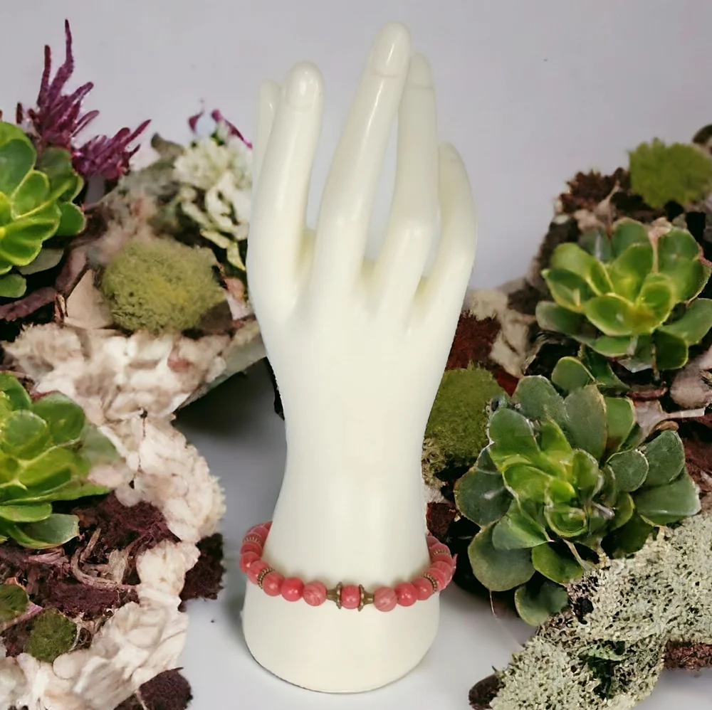 HP🎉🎉 Red Jasper Mala Bracelet Warm Earth Tone Rust Unisex Eclectic Grandpa Y2k